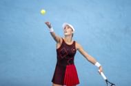 Pera prepares to serve in the Hong Kong Tennis Open (Image via Getty)